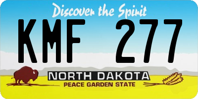 ND license plate KMF277
