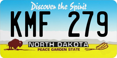 ND license plate KMF279