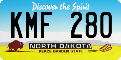 ND license plate KMF280