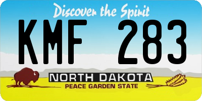 ND license plate KMF283