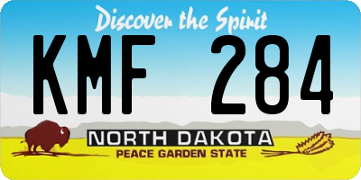 ND license plate KMF284