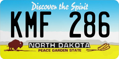 ND license plate KMF286