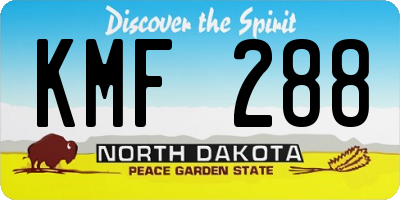 ND license plate KMF288