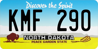 ND license plate KMF290