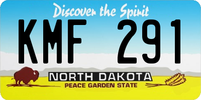 ND license plate KMF291