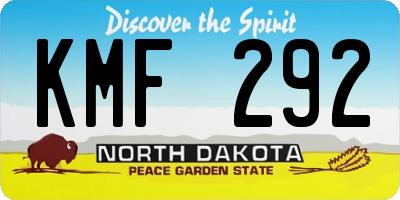 ND license plate KMF292