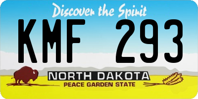 ND license plate KMF293
