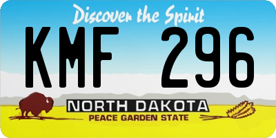 ND license plate KMF296