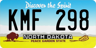 ND license plate KMF298