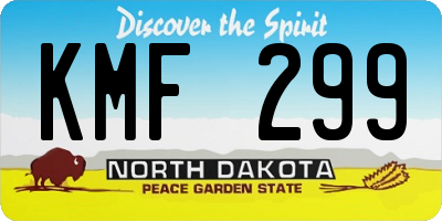 ND license plate KMF299
