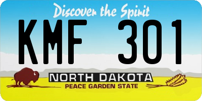 ND license plate KMF301