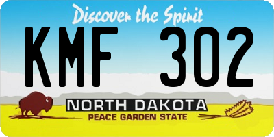 ND license plate KMF302