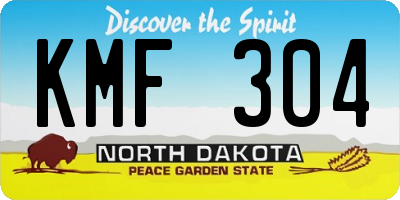 ND license plate KMF304