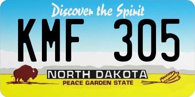 ND license plate KMF305