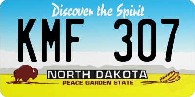 ND license plate KMF307