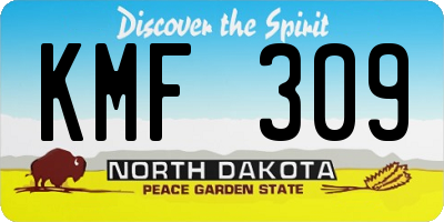ND license plate KMF309