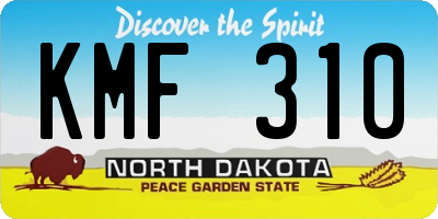 ND license plate KMF310