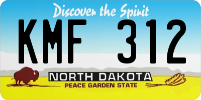 ND license plate KMF312