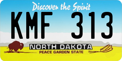 ND license plate KMF313