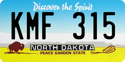 ND license plate KMF315