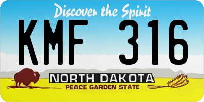 ND license plate KMF316