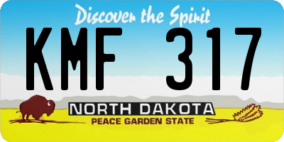 ND license plate KMF317