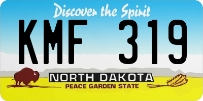ND license plate KMF319