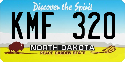 ND license plate KMF320