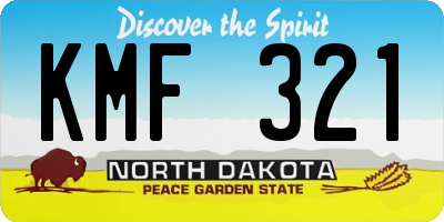 ND license plate KMF321