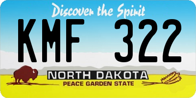 ND license plate KMF322