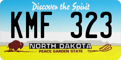 ND license plate KMF323