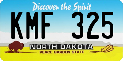 ND license plate KMF325