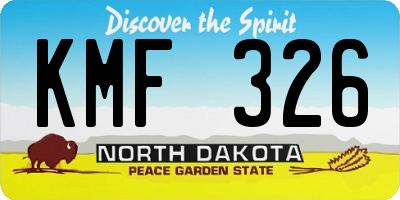 ND license plate KMF326