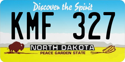 ND license plate KMF327