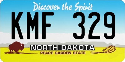 ND license plate KMF329