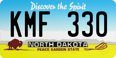 ND license plate KMF330