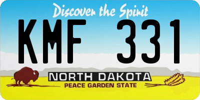 ND license plate KMF331