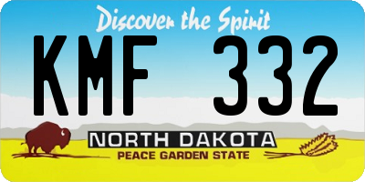 ND license plate KMF332