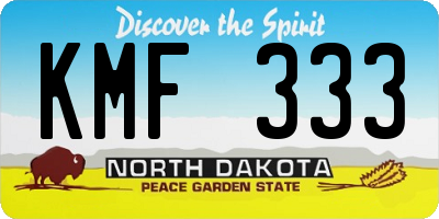 ND license plate KMF333
