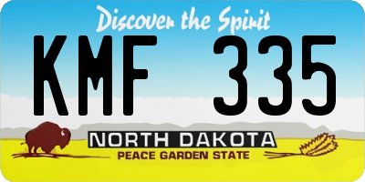 ND license plate KMF335