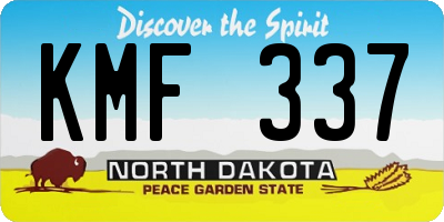 ND license plate KMF337