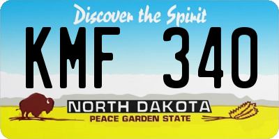 ND license plate KMF340