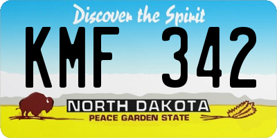 ND license plate KMF342