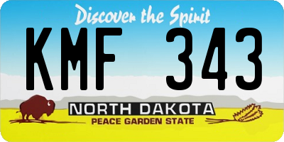 ND license plate KMF343
