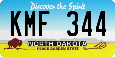 ND license plate KMF344