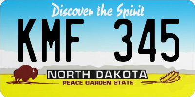 ND license plate KMF345