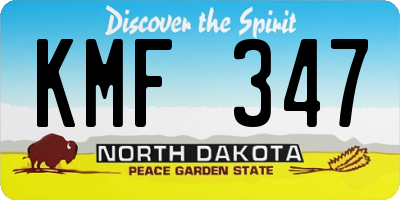 ND license plate KMF347