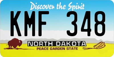ND license plate KMF348