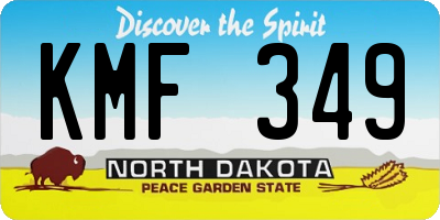 ND license plate KMF349