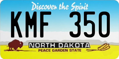 ND license plate KMF350